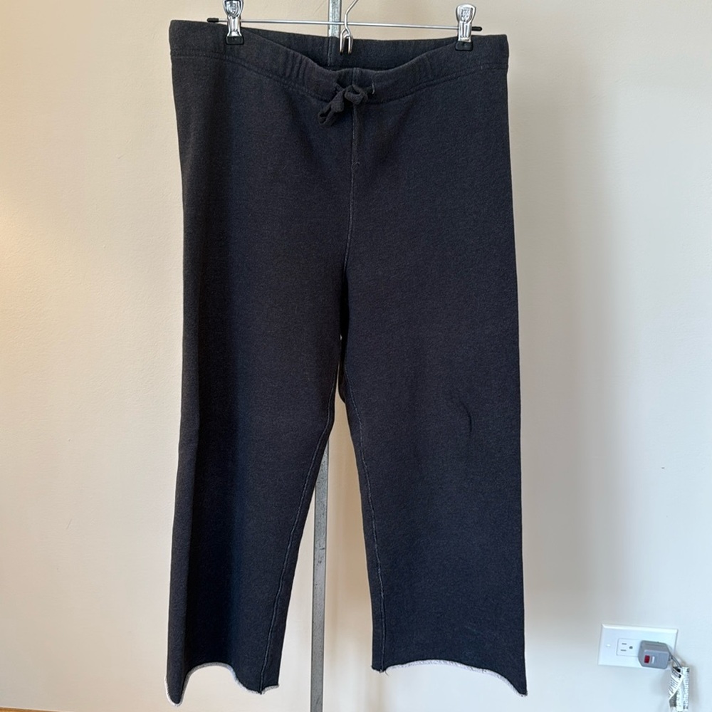 Frank & Eileen Catherine Favorite Sweatpant Small Fleece Gray Crop Row Edge